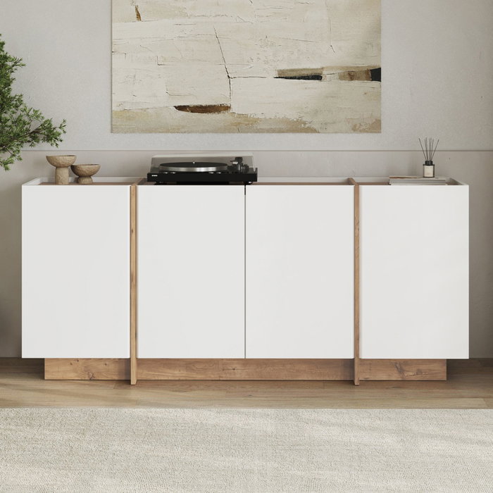 Nordure Consola Blanco y Pino Atlántico